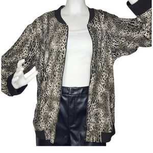 Kori Brown Leopard Print Bomber Jacket M NWT Streetwear Y2K Luxe